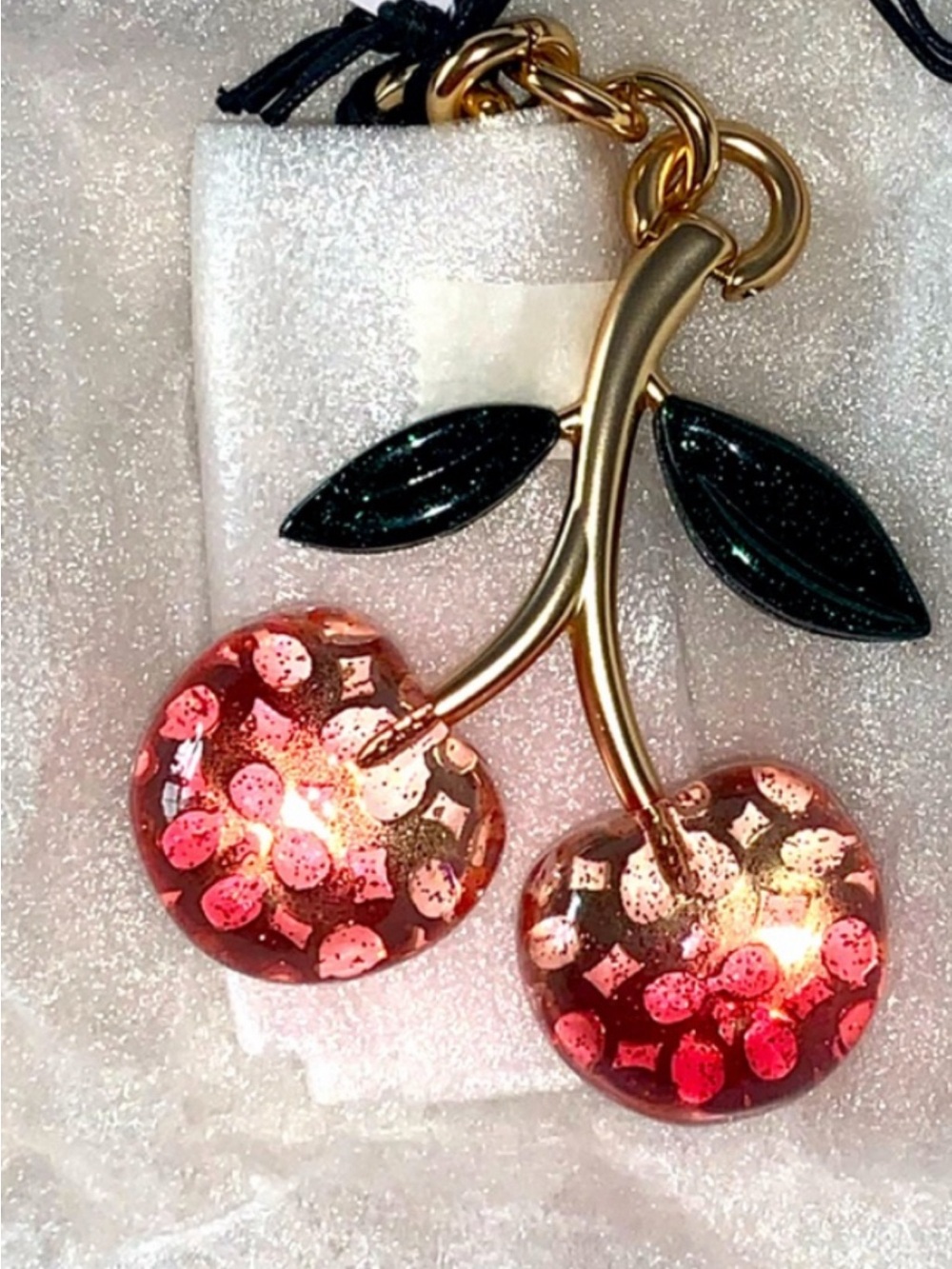 COACH Signature Cherry Bag Charm Keychain, EUC, GORGEOUS!